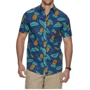 Urban Pipeline Men’s Medium Ultimately Soft Pineapple Button Down Shirt B2